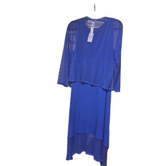 New Chico's Sleeveless Midi Dress Mesh Jacket Royal Blue Women's Size XL - Picture 3 of 15